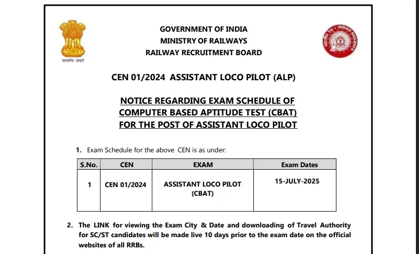 RRB ALP 2025 aptitude test date out at rrbapply.gov.in, check important details sarkari result